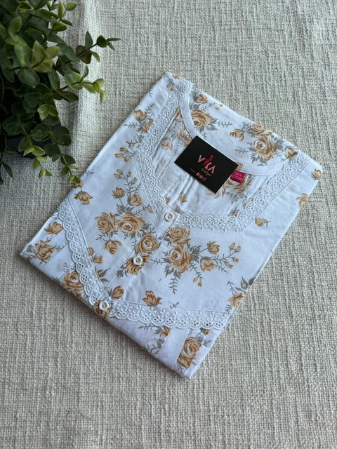 L size printed cotton nighty