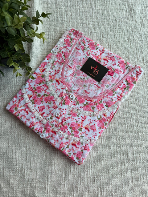 L size printed cotton nighty