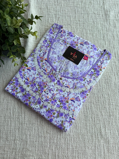 L size printed cotton nighty