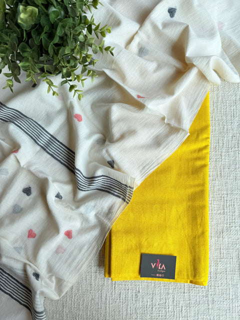 Cotton rayon suit set with jamdani dupatta