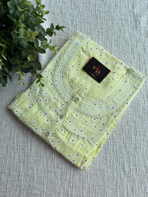L size printed poly cotton nighty