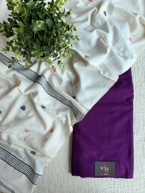 Cotton rayon suit set with jamdani dupatta