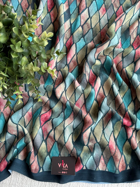 Floral printed georgette saree