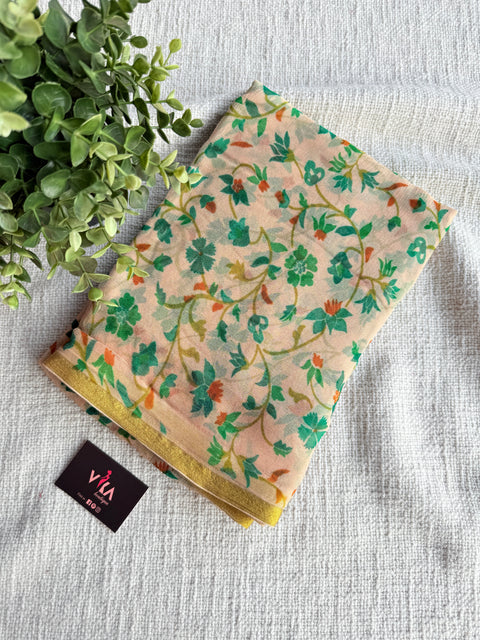 Floral Printed chiffon saree