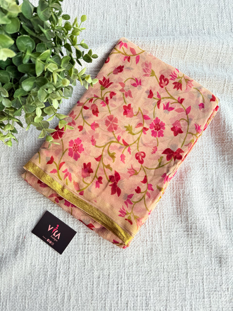 Floral Printed chiffon saree