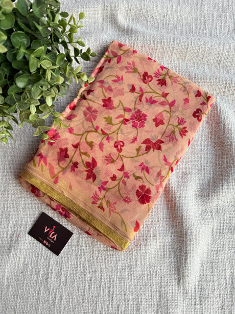 Floral Printed chiffon saree