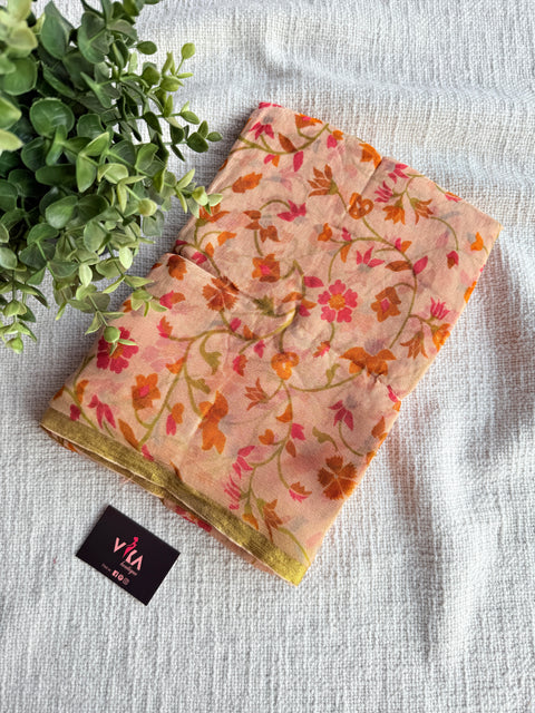 Floral Printed chiffon saree
