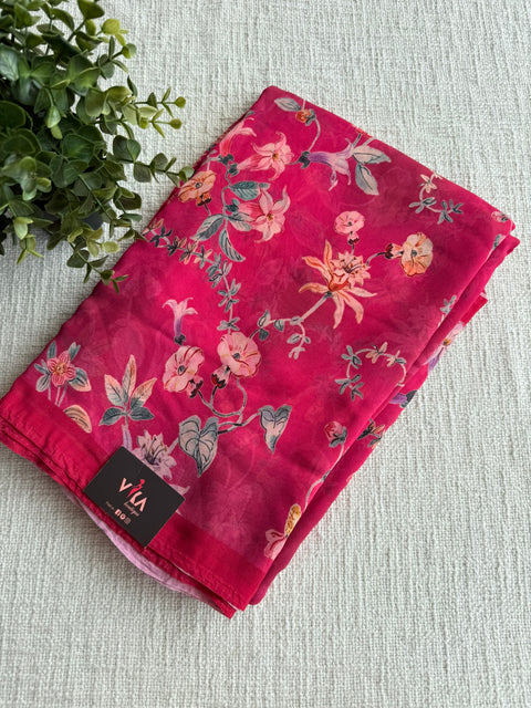Floral printed georgette saree