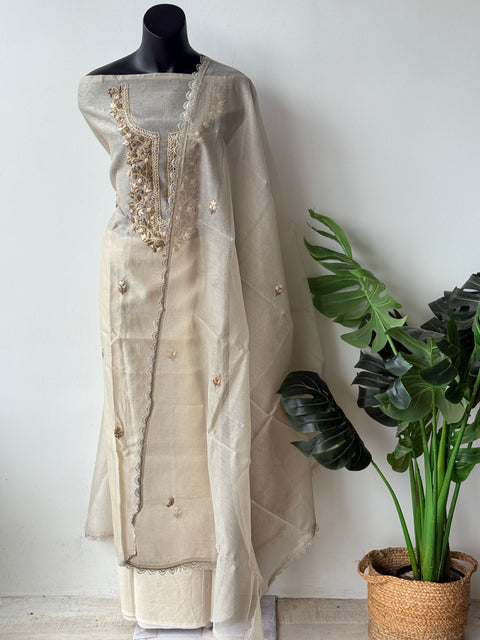 Hand emb kota net salwar suit material
