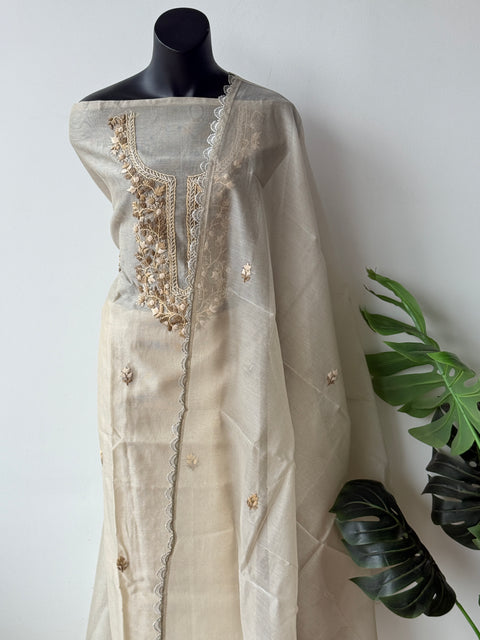 Hand emb kota net salwar suit material