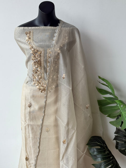 Hand emb kota net salwar suit material