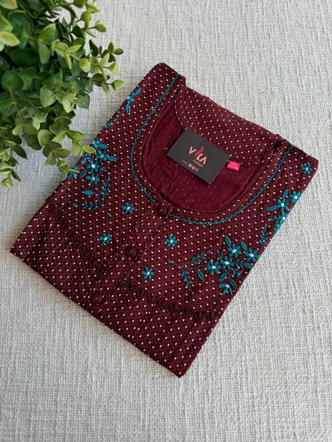 L and XL Printed poly cotton nighty