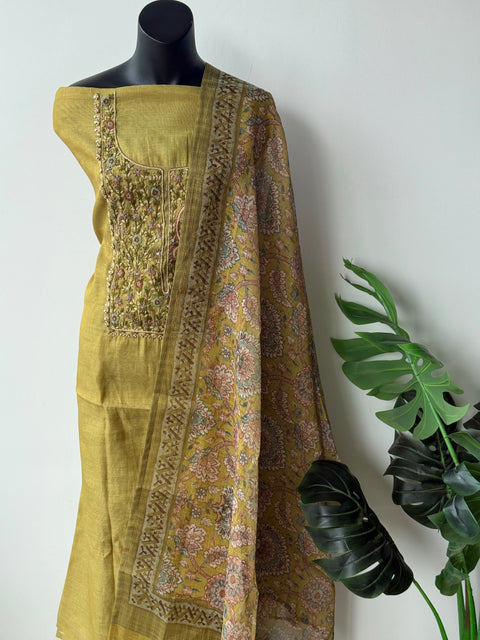 Hand emb kota net salwar suit material
