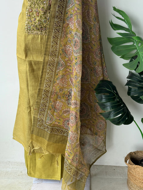 Hand emb kota net salwar suit material
