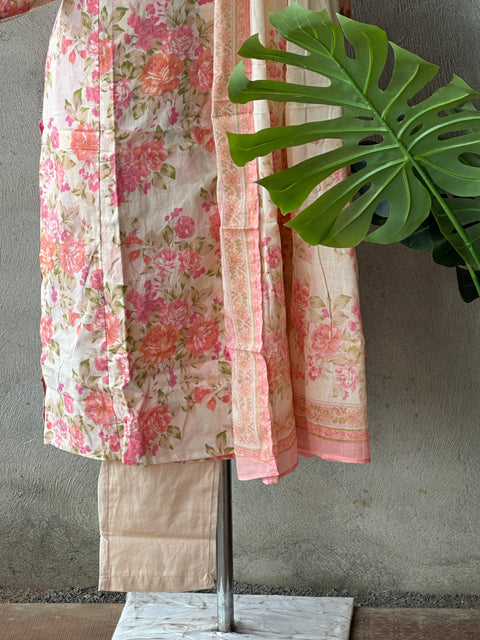 Printed cotton kurti pant set