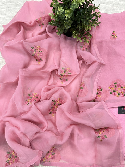 Embroidery organza suit material