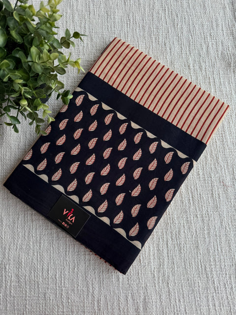 Bagru Printed mul cotton saree