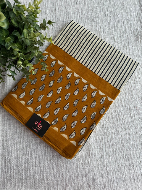 Bagru Printed mul cotton saree