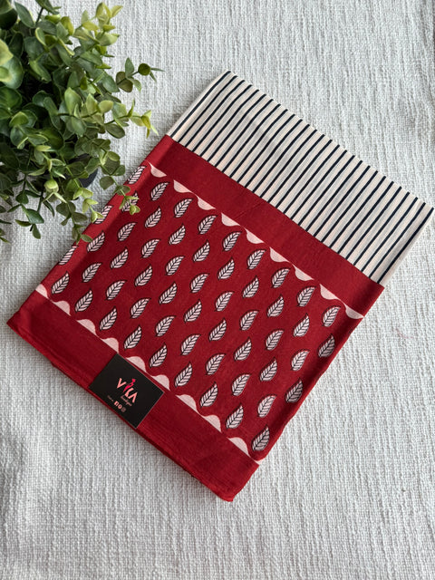 Bagru Printed mul cotton saree