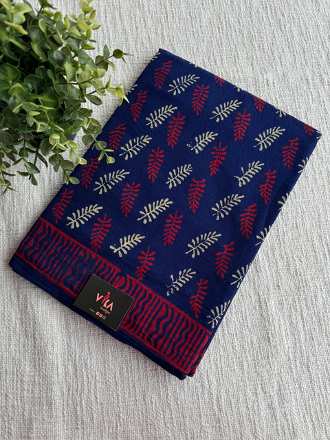 Bagru Printed mul cotton saree