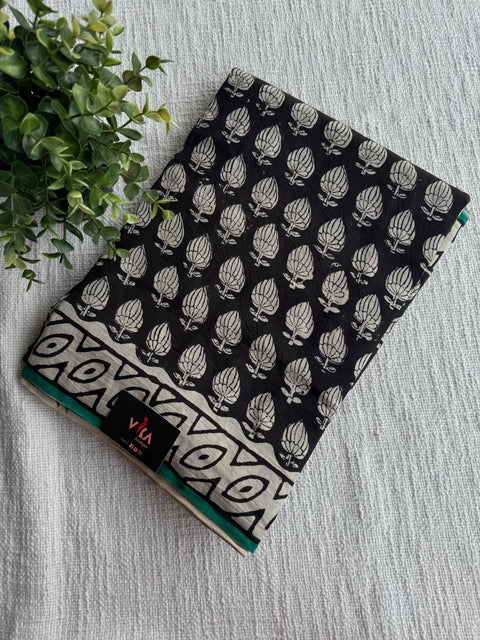 Bagru Printed mul cotton saree