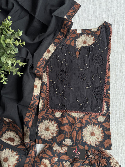 Kalamkari printed cotton suit set