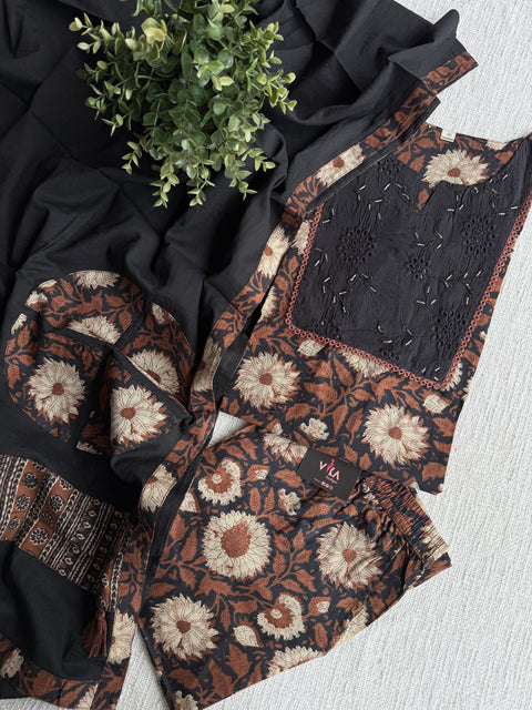Kalamkari printed cotton suit set