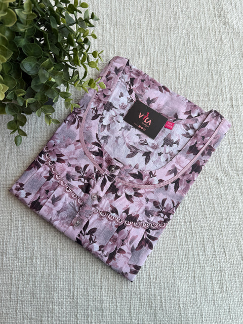 L size printed cotton nighty