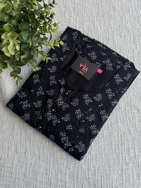 L size printed cotton nighty