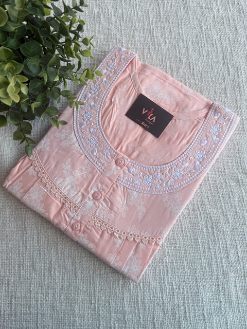 L and XL size printed cotton nighty