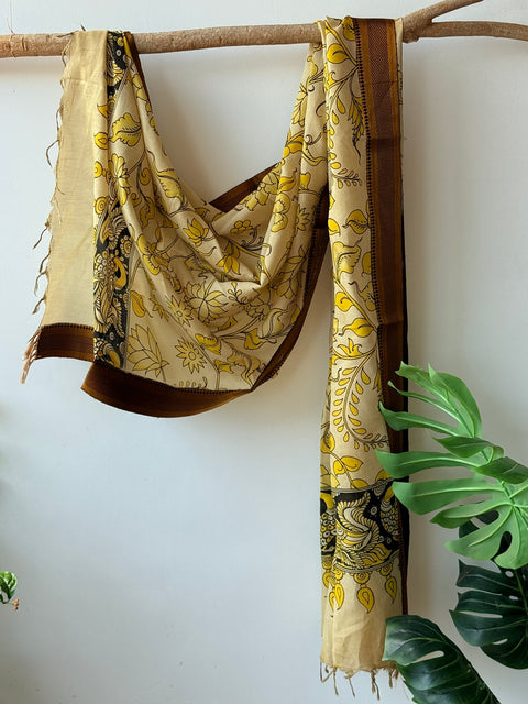 Pen kalamkari silk Dupatta