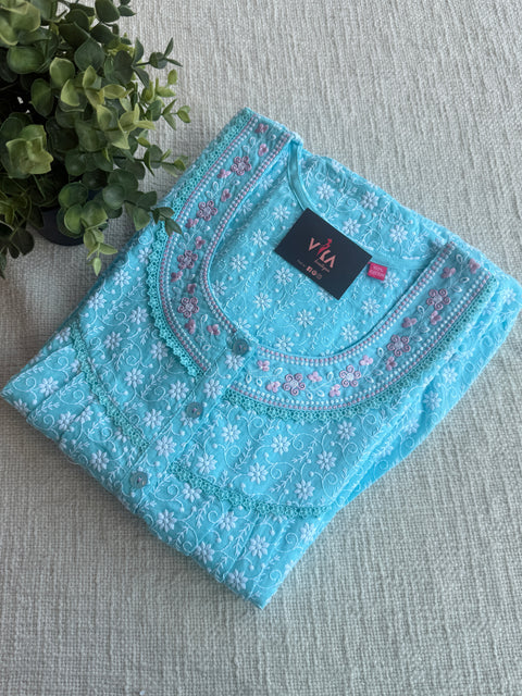 L size Premium emb cotton nighty