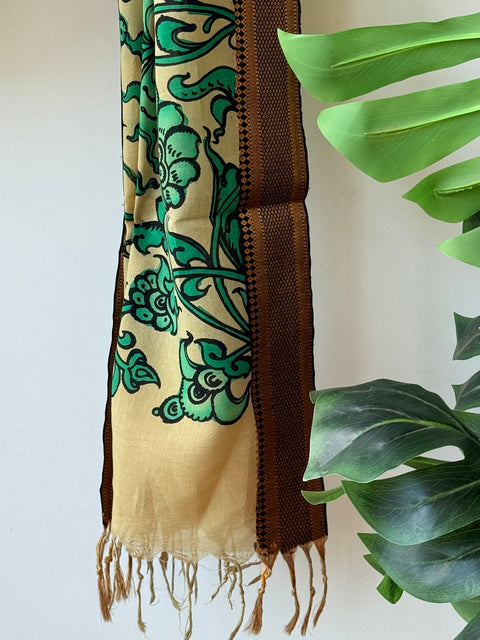 Pen kalamkari silk Dupatta