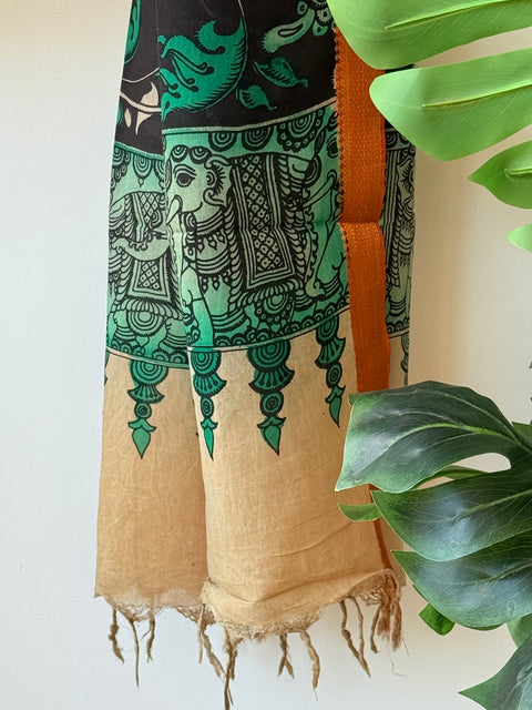 Pen kalamkari silk Dupatta