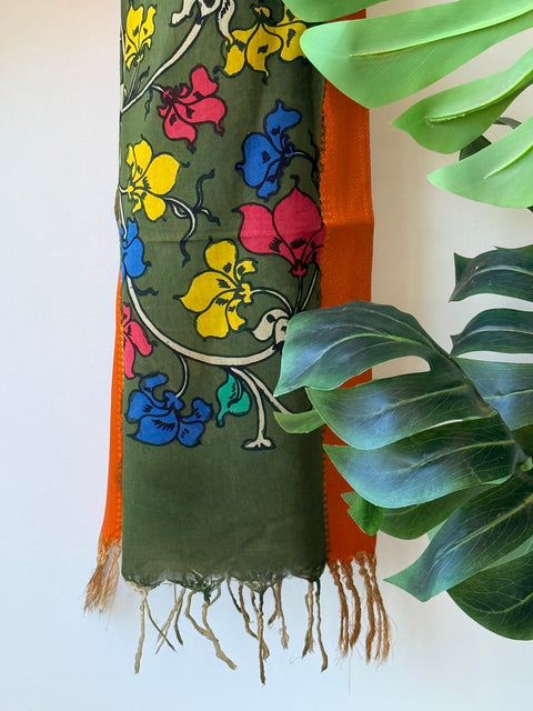 Pen kalamkari silk Dupatta