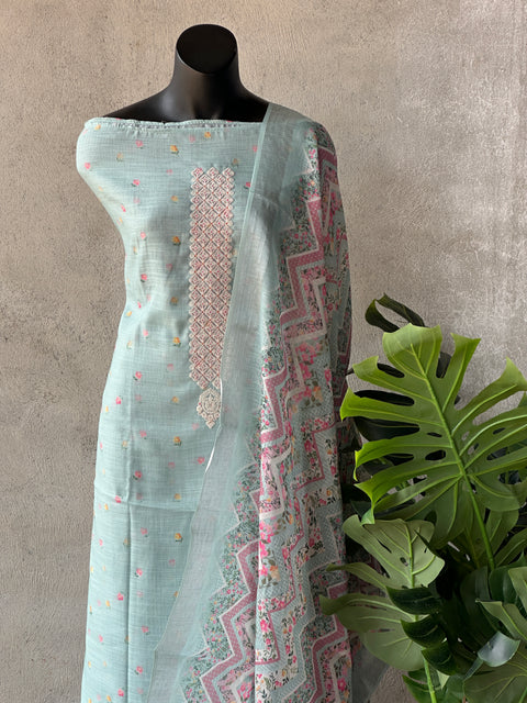 Printed chanderi cotton salwar material