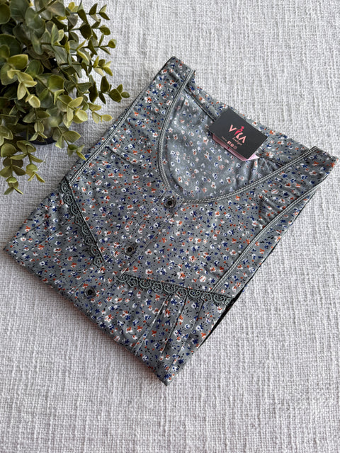 L size printed Rayon nighty