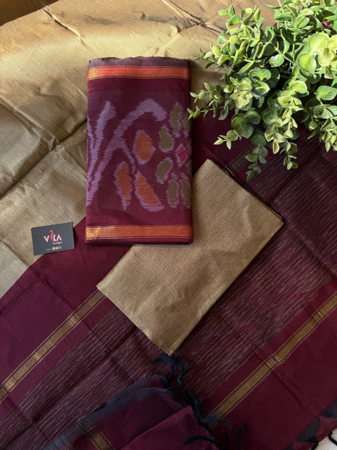 Pochampally poly cotton suit set