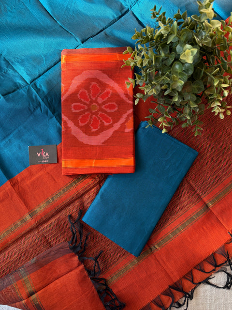 Pochampally poly cotton suit set