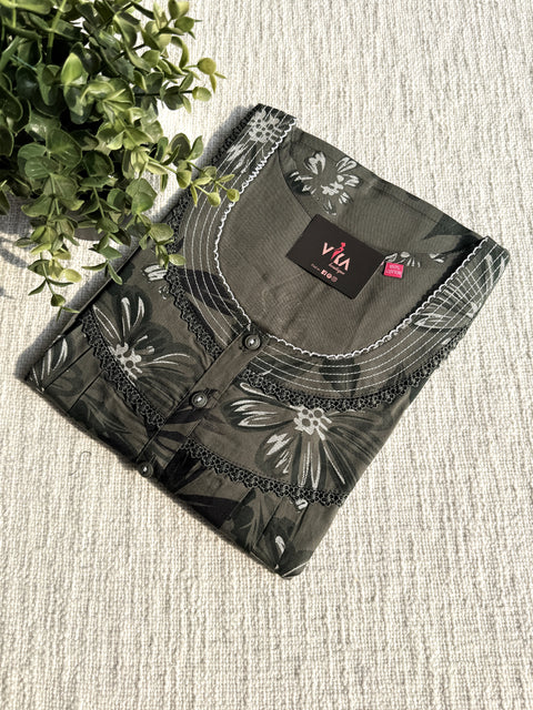 L size printed cotton nighty