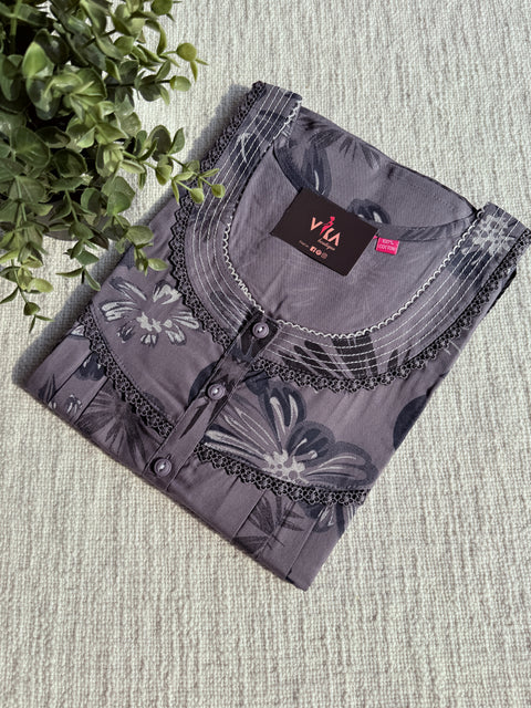 L size printed cotton nighty