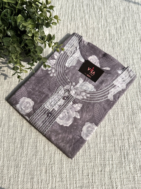 L size printed cotton nighty