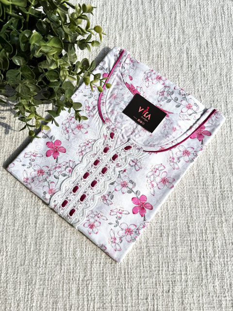 L size printed cotton nighty