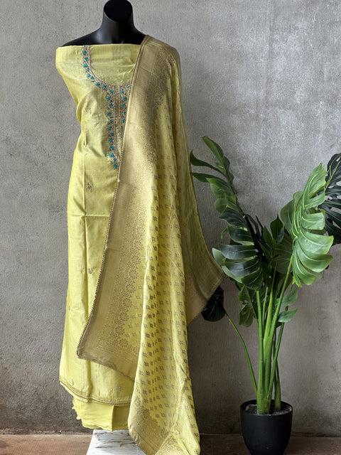 Partywear chanderi silk salwar material