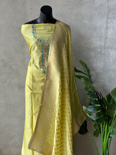 Partywear chanderi silk salwar material