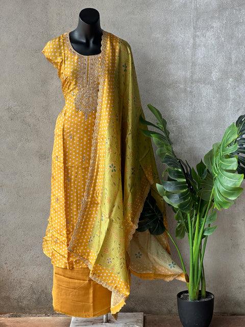 Printed Russian silk salwar material