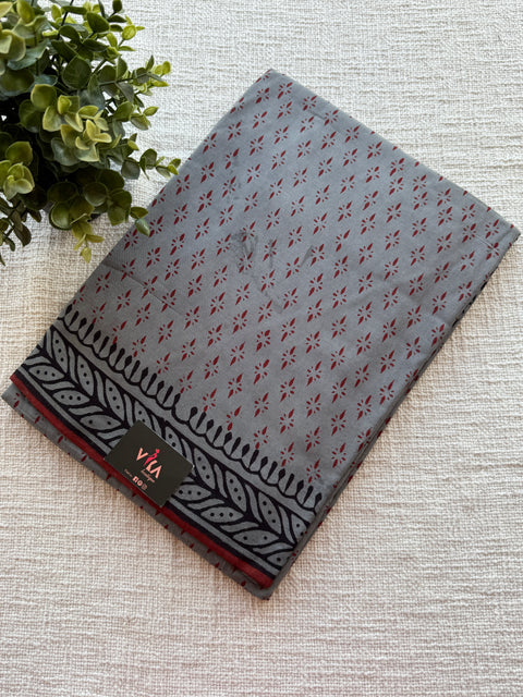 Bagru Printed mul cotton saree