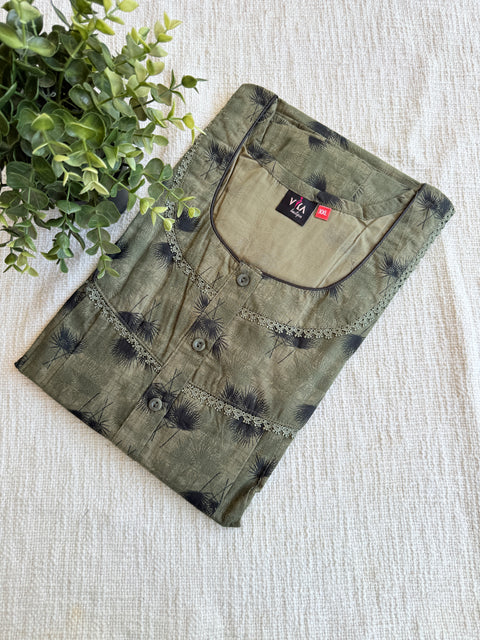 XXL size printed italian cotton Nighty