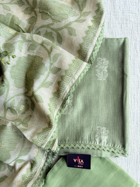 Printed Tissue chanderi suit set