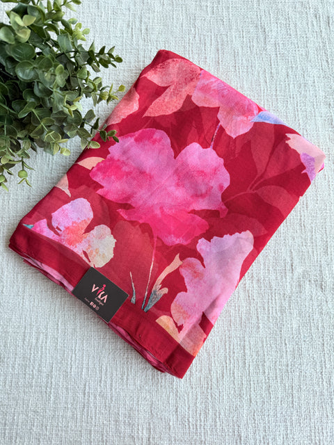 Floral printed georgette saree